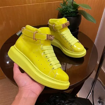Man  Candy Color Patent Leather Sneakers