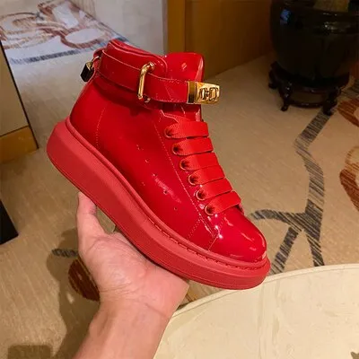 Man  Candy Color Patent Leather Sneakers