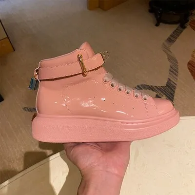 Man  Candy Color Patent Leather Sneakers