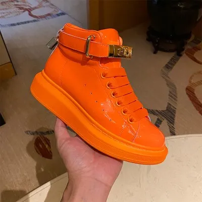 Man  Candy Color Patent Leather Sneakers