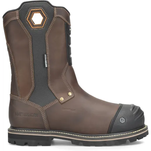 Matterhorn Men's Ibeam 10" Waterproof Composite Toe Metguard Work Boot -Brown- MT2540