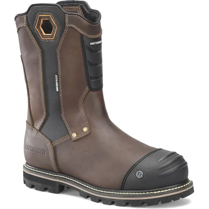 Matterhorn Men's Ibeam 10" Waterproof Composite Toe Metguard Work Boot -Brown- MT2540