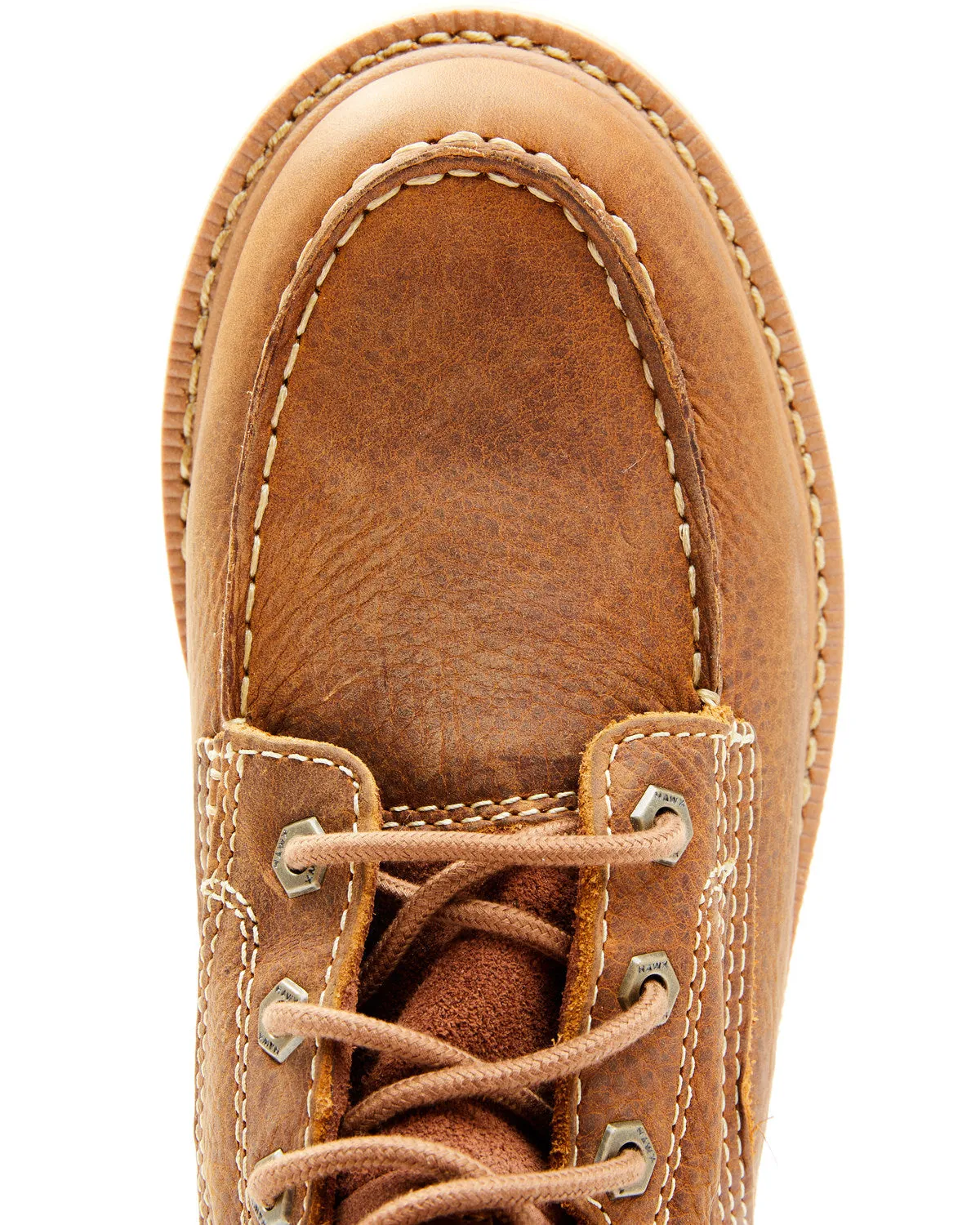 Men's Brown Wedge Work Boots - Soft Toe