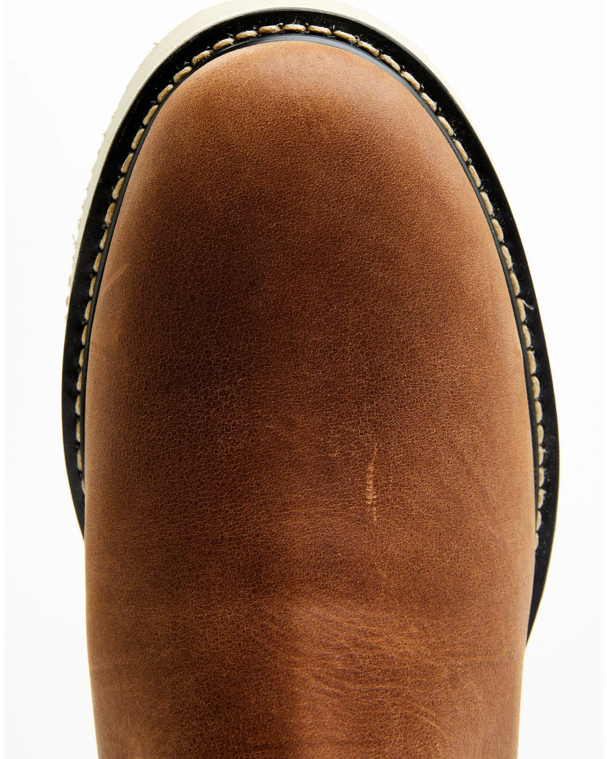 Men's Crazy Horse Wedge Chelsea Work Boots - Soft Toe