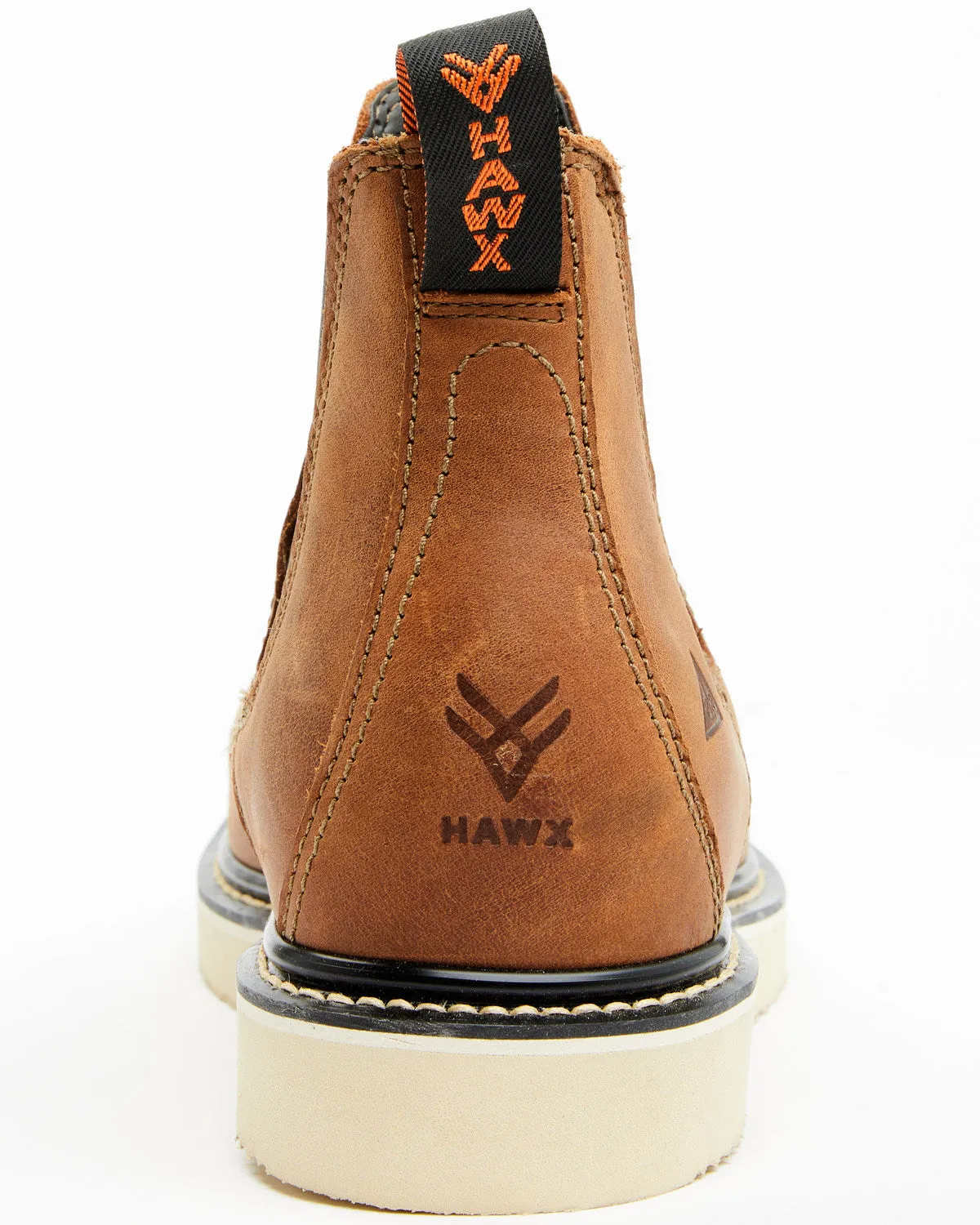 Men's Crazy Horse Wedge Chelsea Work Boots - Soft Toe
