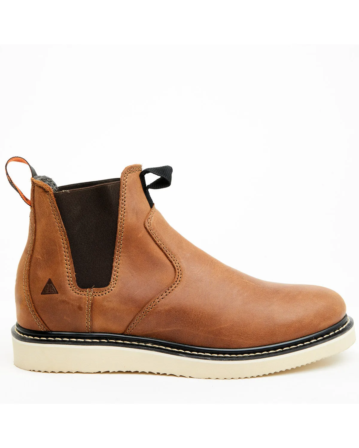 Men's Crazy Horse Wedge Chelsea Work Boots - Soft Toe