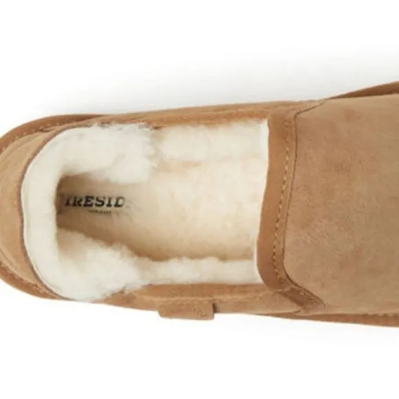 Men's Fireside by Dearfoams Hobart Genuine Shearling Closed Back Slipper,Unisex
