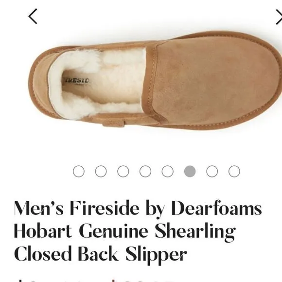 Men's Fireside by Dearfoams Hobart Genuine Shearling Closed Back Slipper,Unisex