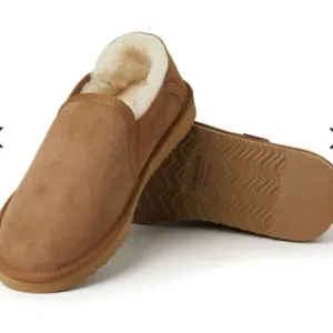 Men's Fireside by Dearfoams Hobart Genuine Shearling Closed Back Slipper,Unisex