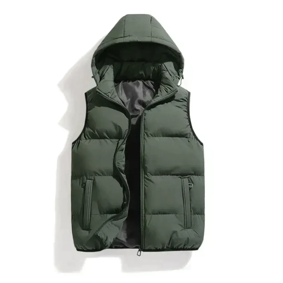 Men's Winter Zip Up Puffer Vest | Hood