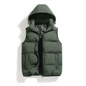 Men's Winter Zip Up Puffer Vest | Hood