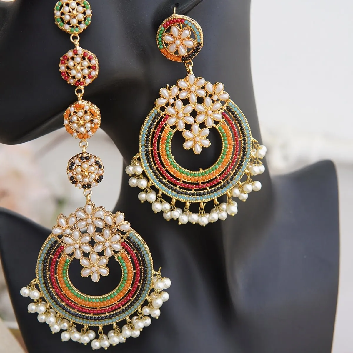 Navratan Micro Work Earring Teeka