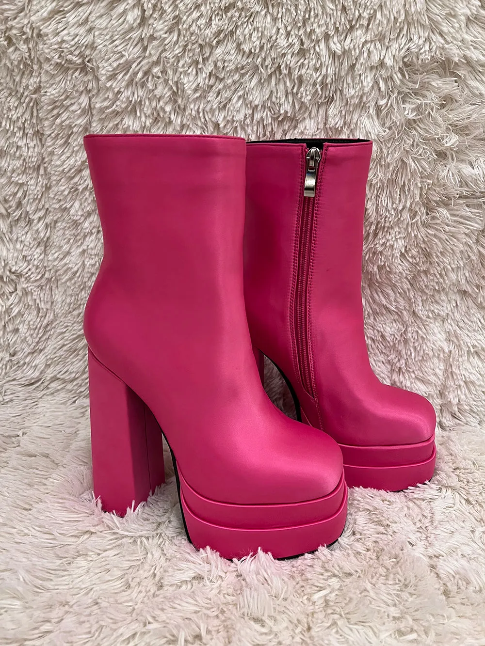 Platform chunky high heel ankle boots for women