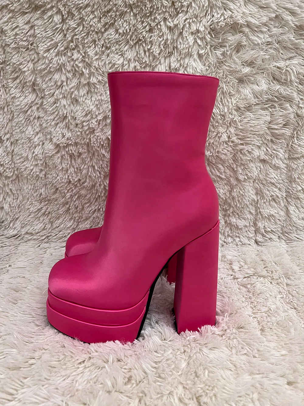 Platform chunky high heel ankle boots for women