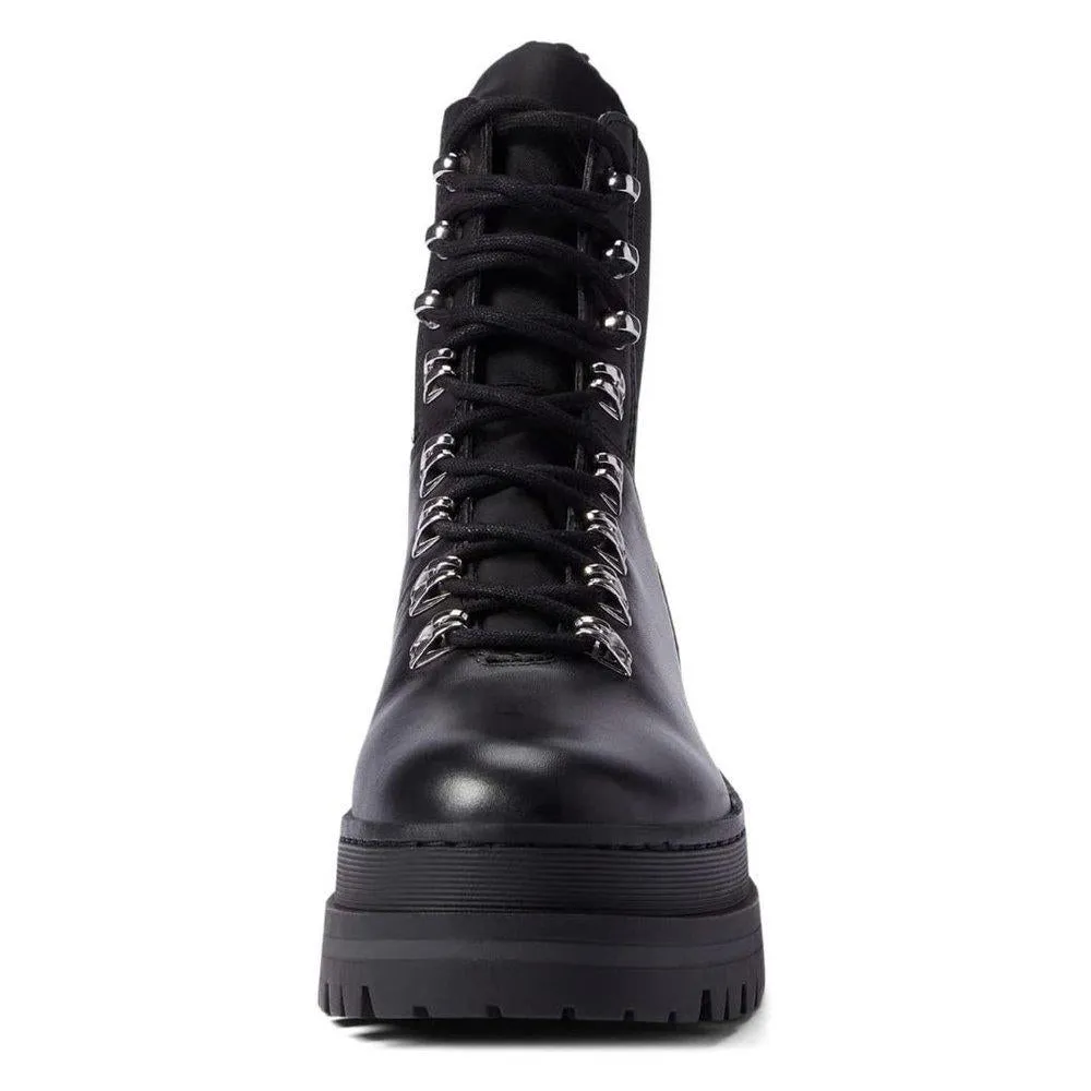 Plune Black Lace Up Leather Boots