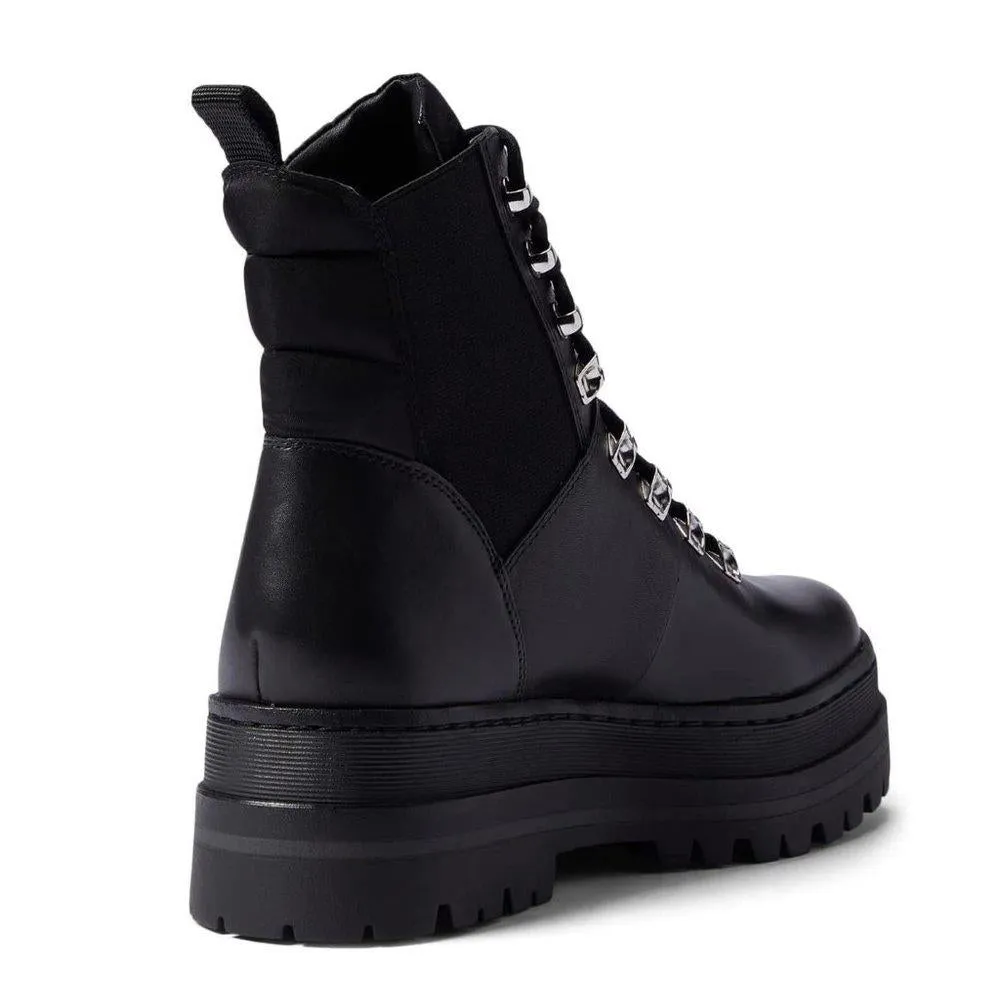 Plune Black Lace Up Leather Boots