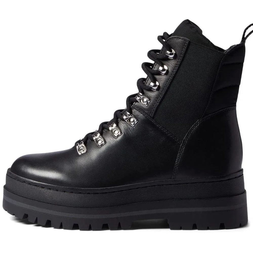 Plune Black Lace Up Leather Boots