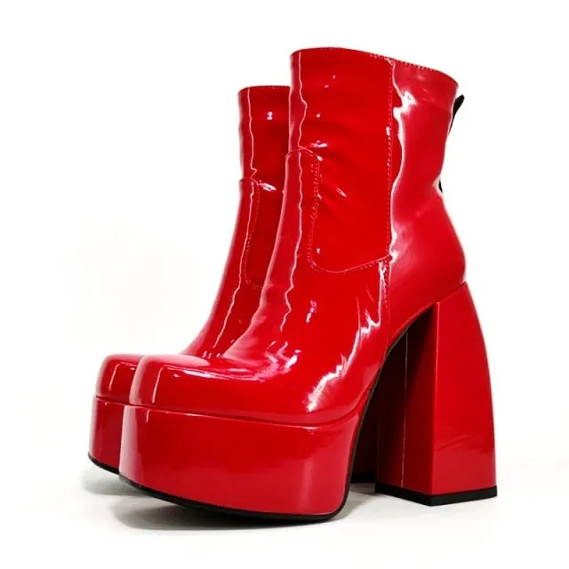 punk style autumn winter  woman ankle boots