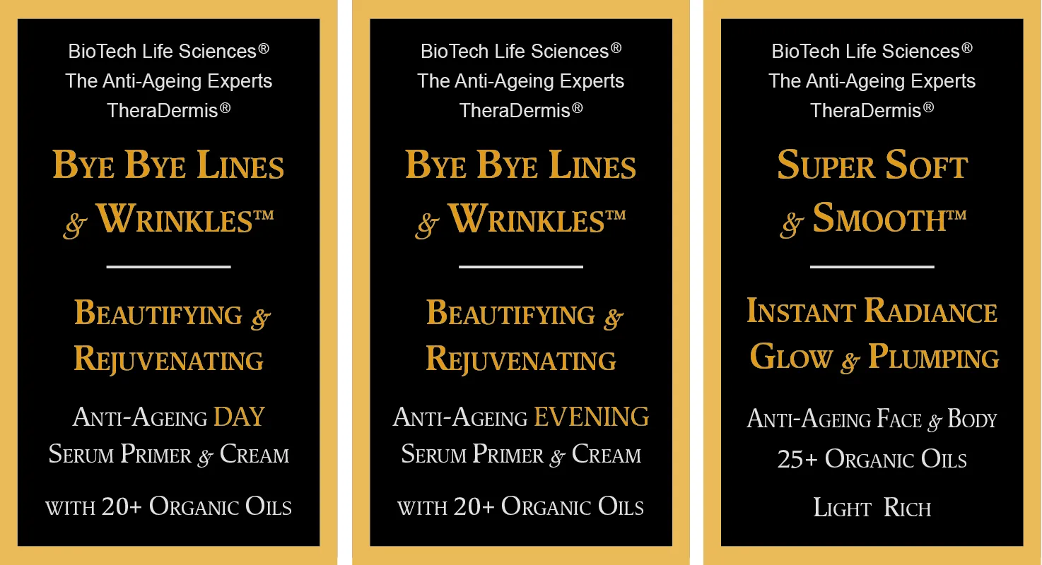 "Bye Bye Lines & Wrinkles" EVENING - Face & Skin Rejuvenation - Smooth & Soften, Lift & Tighten, NAD  NMN Retinol Hyaluronic Acid Aloe Vera