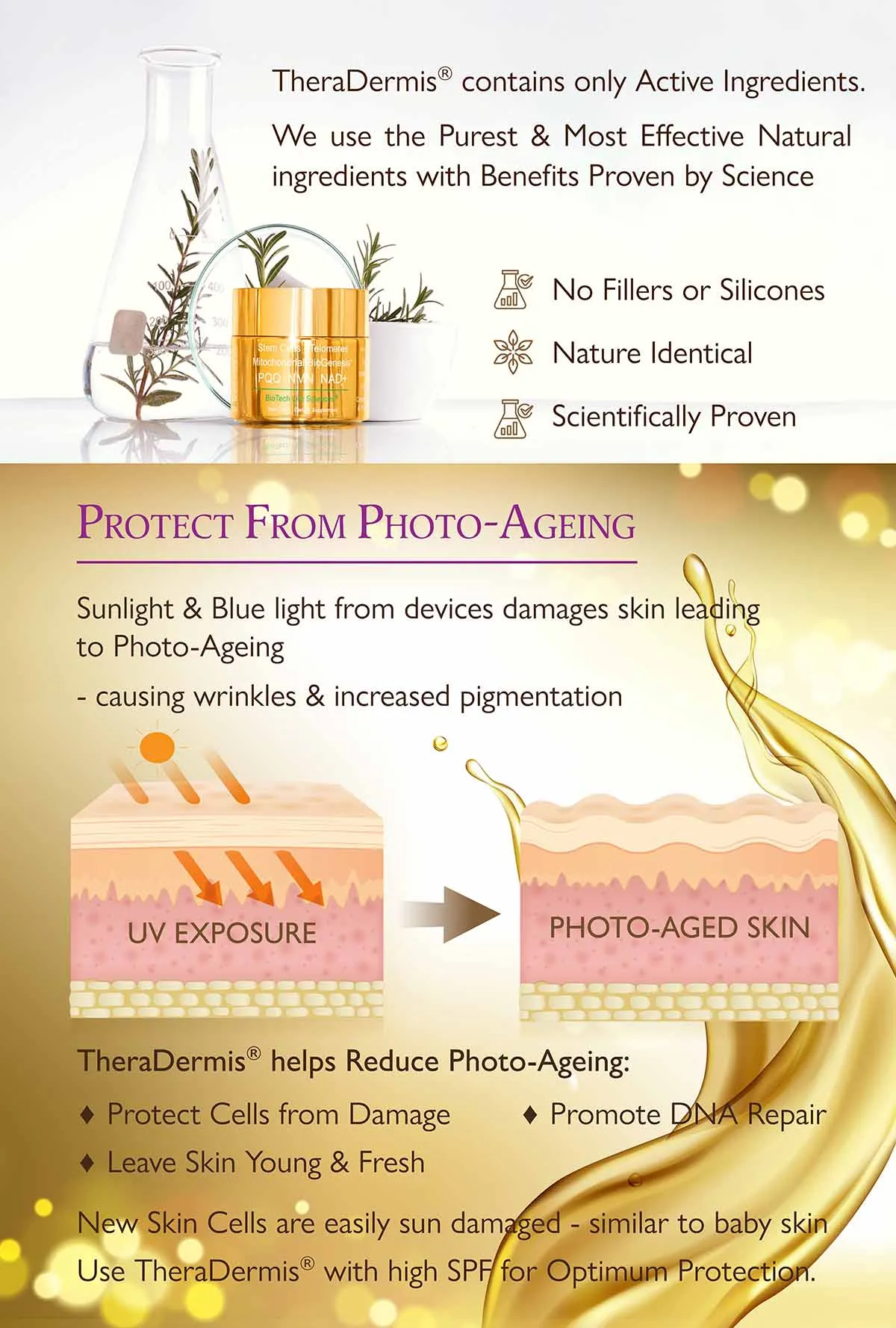 "Bye Bye Lines & Wrinkles" EVENING - Face & Skin Rejuvenation - Smooth & Soften, Lift & Tighten, NAD  NMN Retinol Hyaluronic Acid Aloe Vera