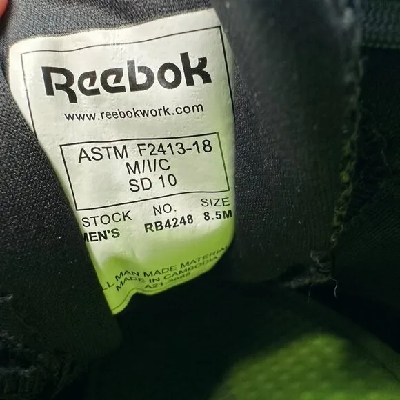 Reebok Men's Print Work ULTK Composite Athletic Shoe,‎ Size 8.5, Coal Grey/Black