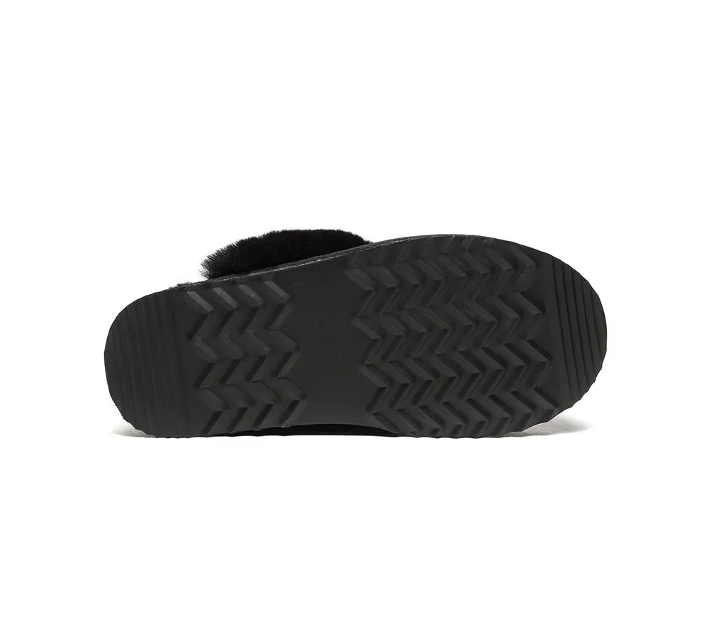 Removable Strap Slingback UGG Slipper Women Waffle Platform