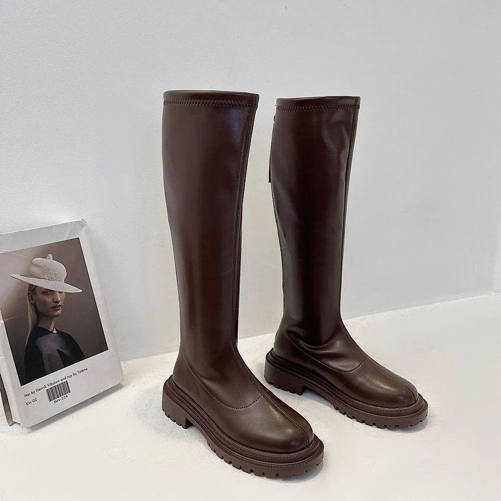 Retro All-match Slim And Tall Boots