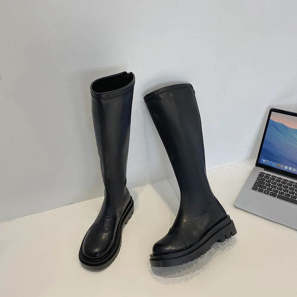 Retro All-match Slim And Tall Boots