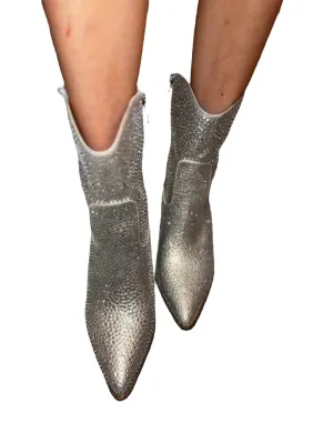 RHINESTONED POINTED TOE ANKLE BOOT DRITAN