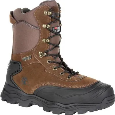Rocky Men's Multi-Trax 8" Soft Toe WP 800G Insulated Outdoor Boot- Brown- RKS0417