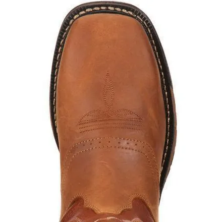 Rocky Men's Original Ride Steel Toe Waterproof Western Boot- Brown- RKYW041