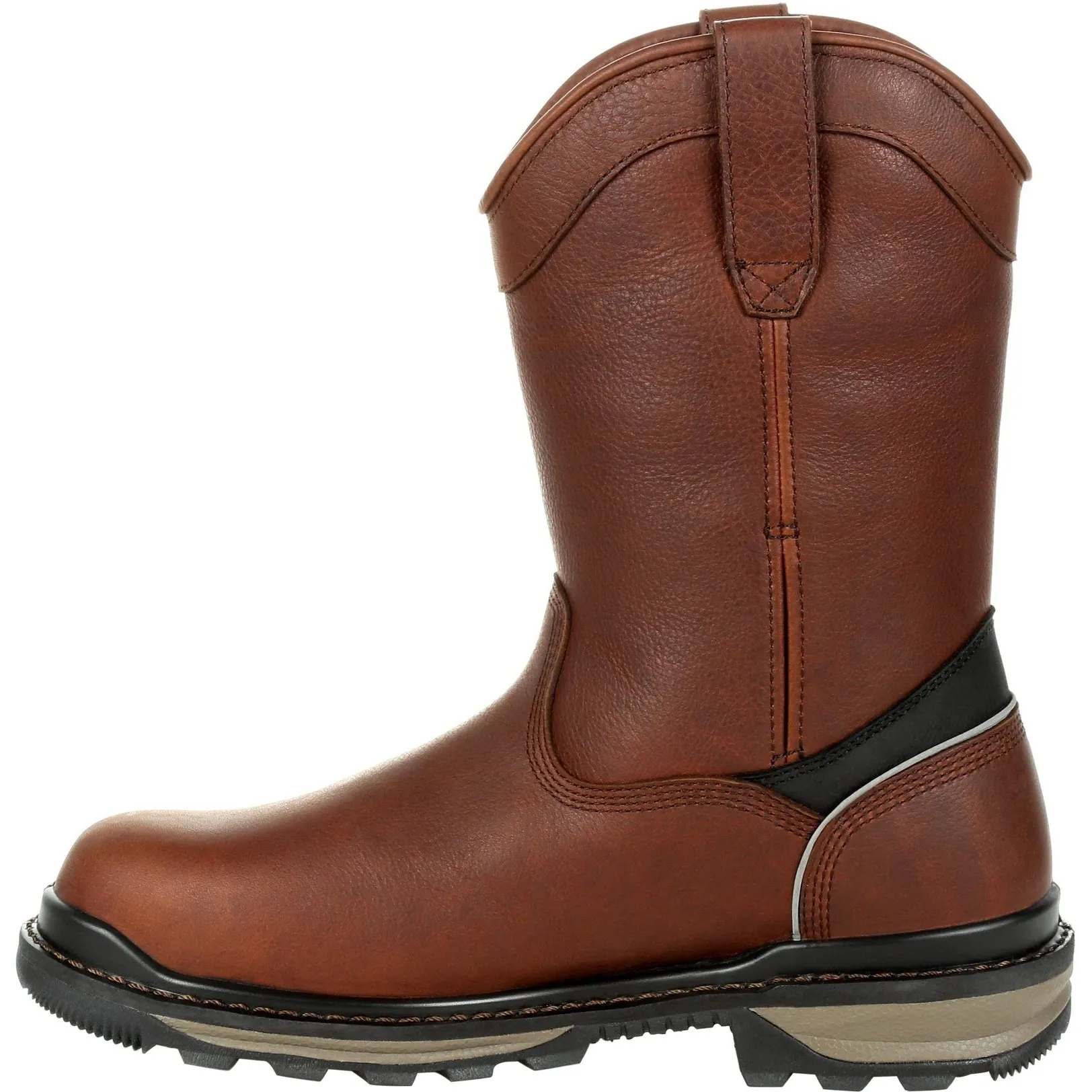 Rocky Men's Rams Horn 10" Composite Toe Waterproof Pull-On Work Boot- Brown- RKK0315
