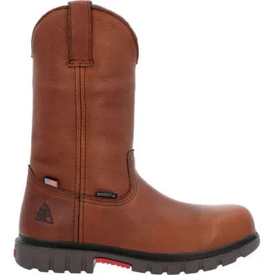 Rocky Worksmart Boots Waterproof 11" Comp Toe Pull On Work Boot - Brown - RKK0402