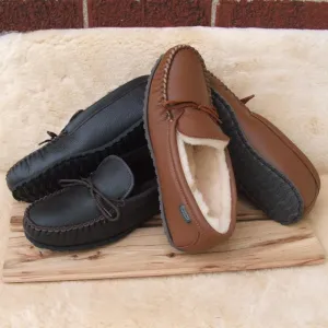 Sale: Men's Cushion-Flex Sole Sheepskin Slippers Made in USA by Footskin 4400S-CFS