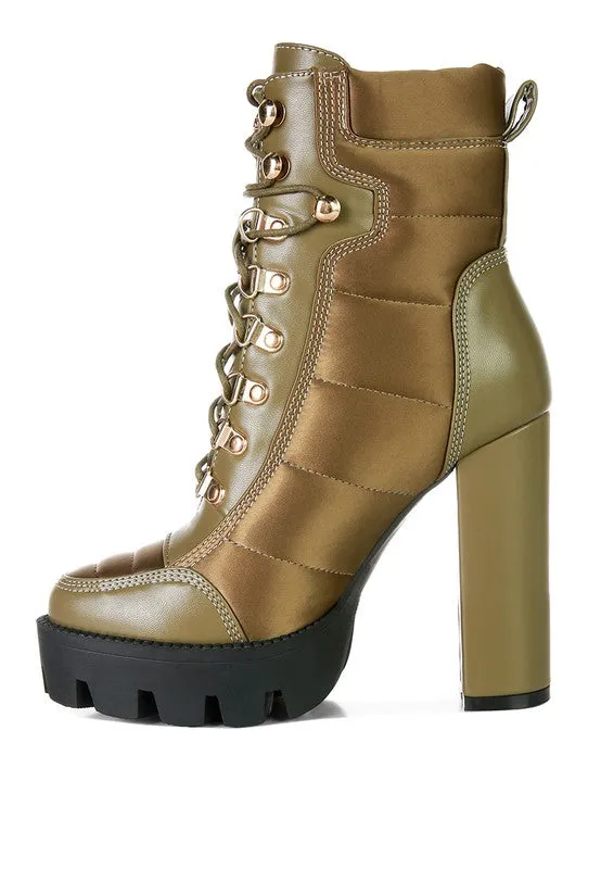 Scotch High Heel Platform Lace Up Ankle boots