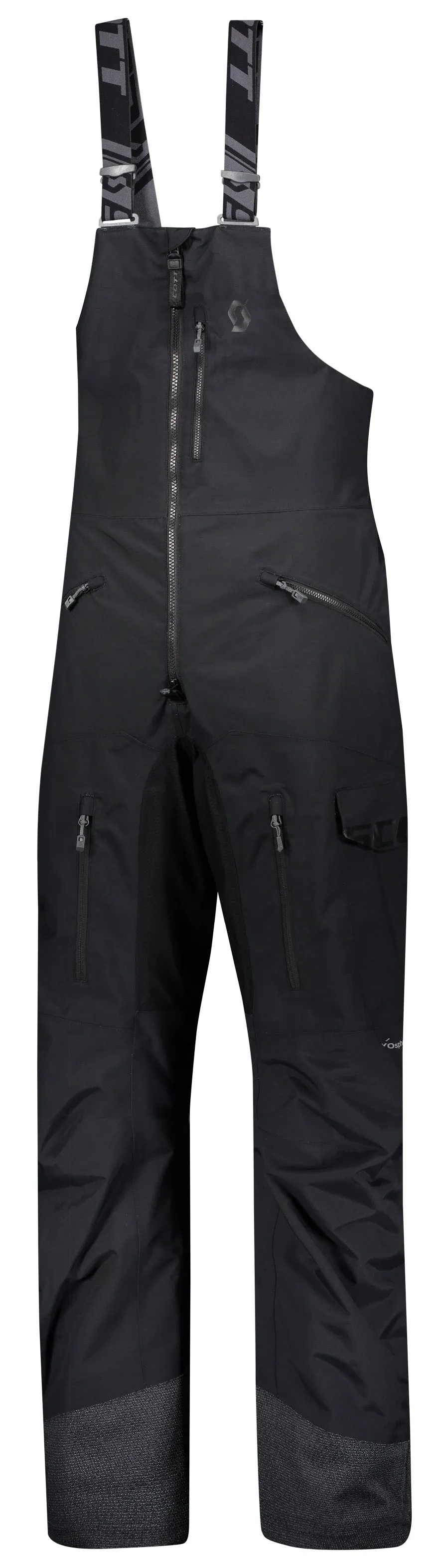 Scott XT Shell Dryo Snowmobile Mens Pants Bibs - Black/Melange Grey