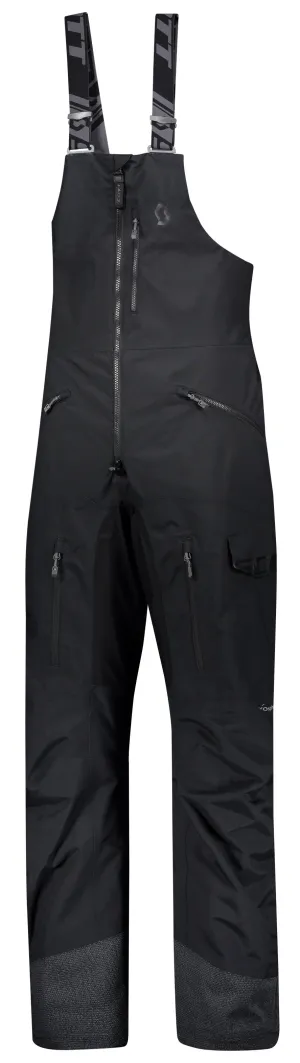 Scott XT Shell Dryo Snowmobile Mens Pants Bibs - Black/Melange Grey