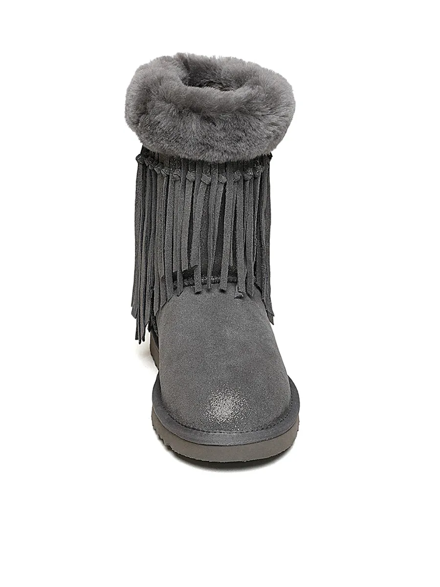 Sheepskin Fringe Winter Boots