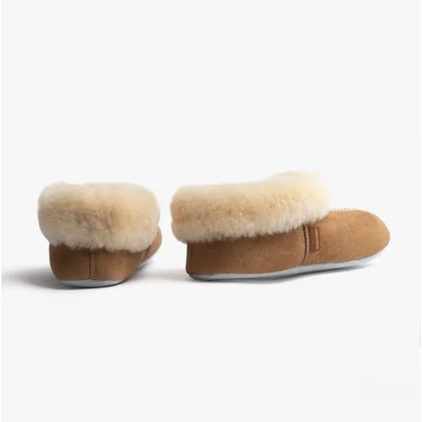 Shepherd ANNABELLE Womens Sheepskin Full Slippers Chestnut