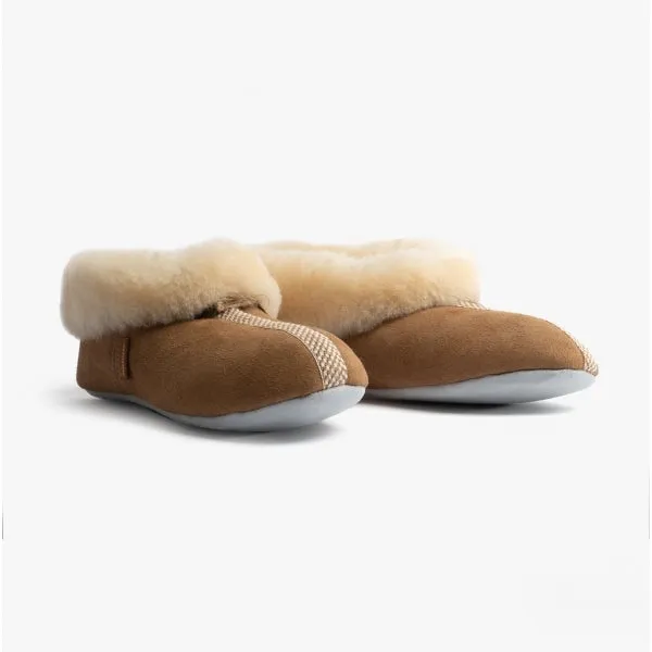 Shepherd ANNABELLE Womens Sheepskin Full Slippers Chestnut