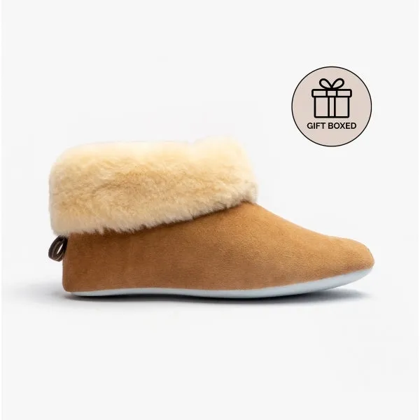 Shepherd JUBILEUM 630 Womens Sheepskin Slipper Boots Chestnut