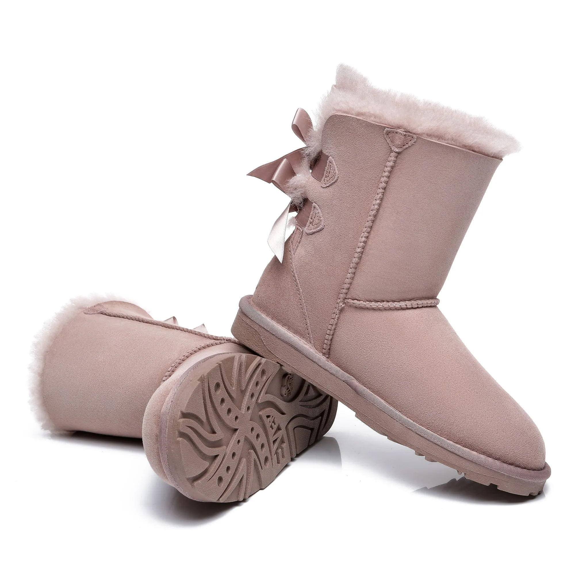 Short Double Bow Women Boots