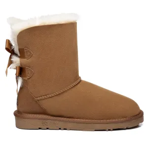 Short Double Bow Women Boots
