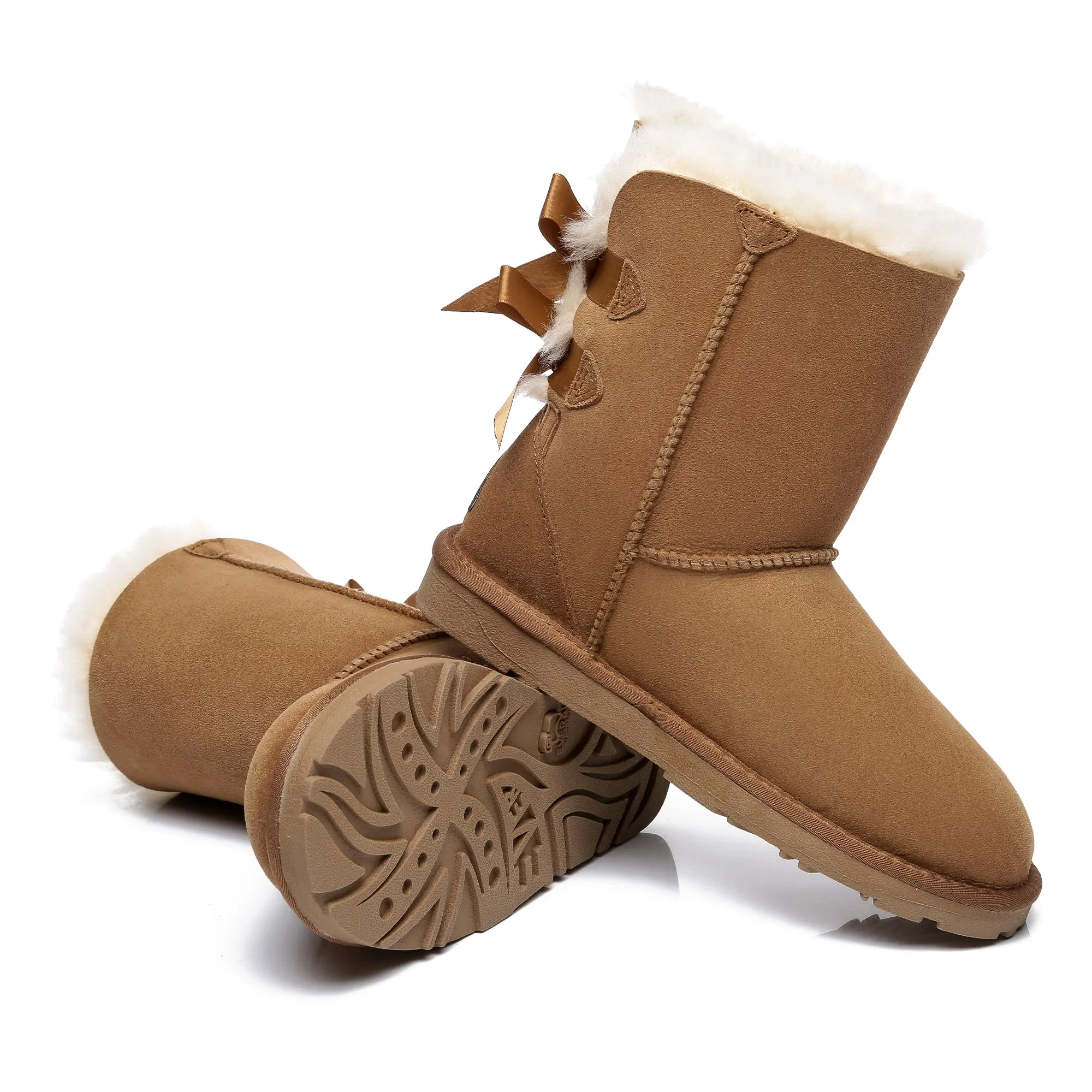 Short Double Bow Women Boots