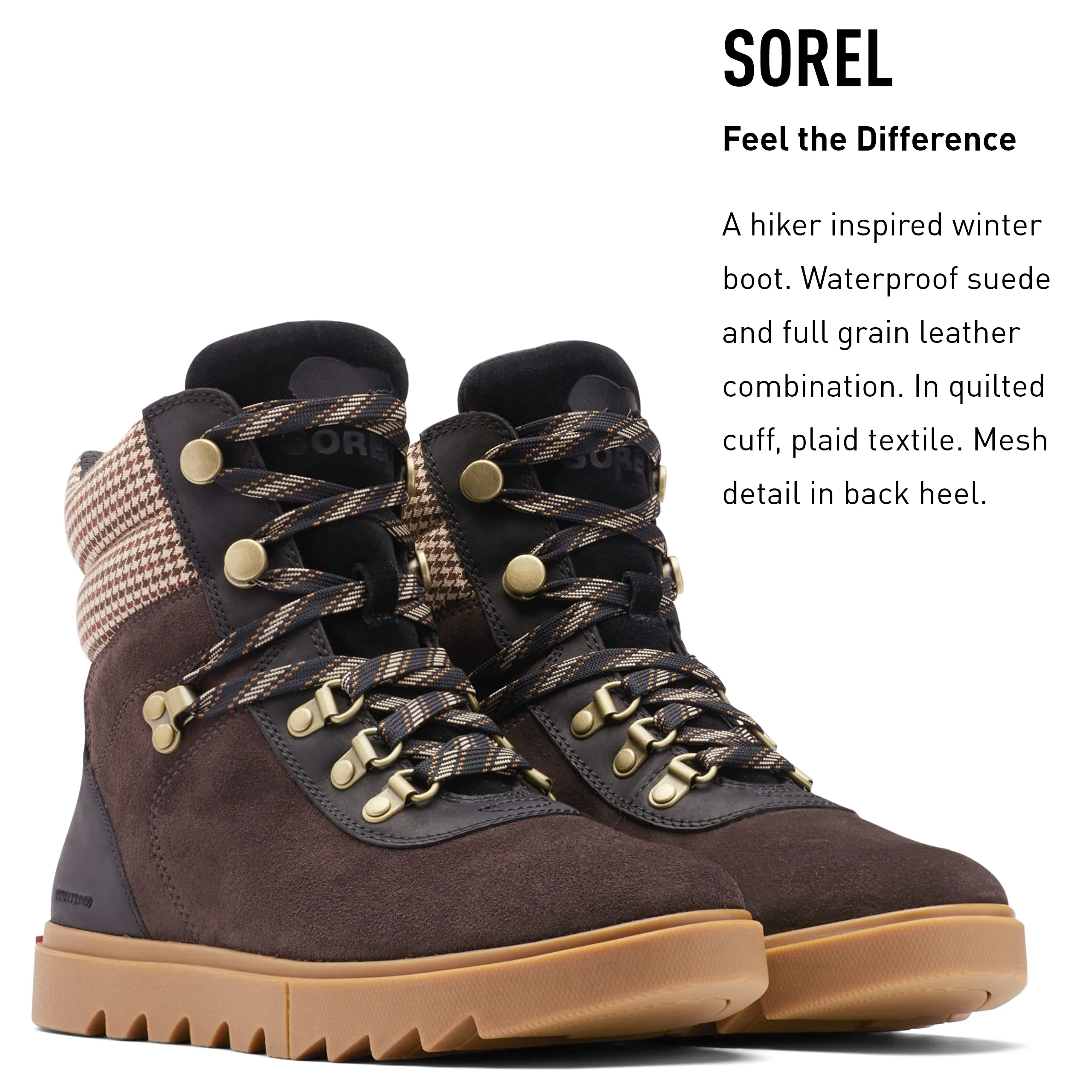 Sorel Women's Joan of Arctic Next Lite Hiker Boot — Blackened Brown, Black — Waterproof Leather & Suede Winter Boots — Size 6