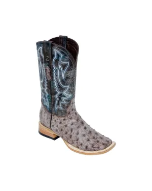 TANNER MARK MEN'S EXOTIC LEATHER Genuine Ostrich Rio Grande Nicotine Cowboy Boots EE