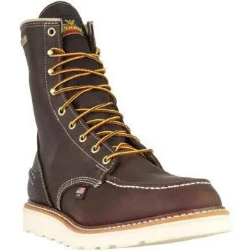 Thorogood Men's USA Made 1957 8" Moc Toe Waterproof Wedge Work Boot Brown 814-3800