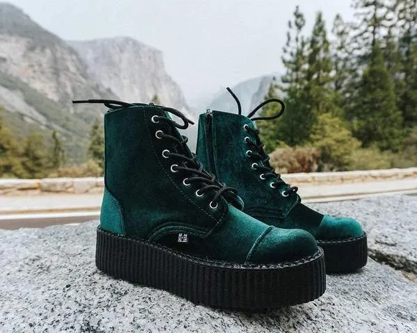TUK V9759L Green Velvet 7-Eye Viva Mondo Boot