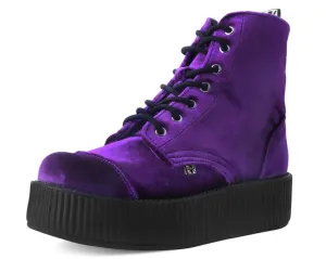 T.U.K. Violet Velvet 7 Eye Mondo Boot