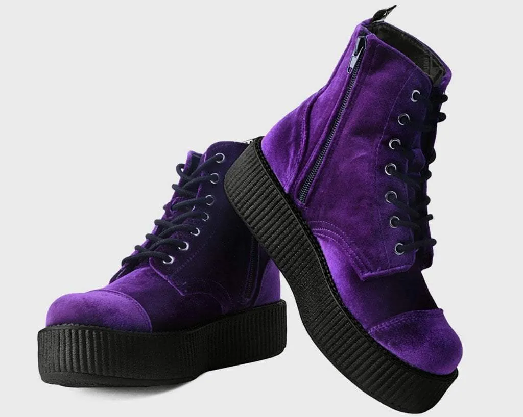 T.U.K. Violet Velvet 7 Eye Mondo Boot
